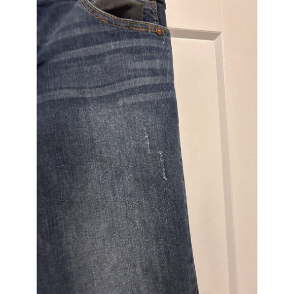 Democracy Ab Technology Skinny Jeans Womens Size 10 Mid Rise Dark Light Distress - Picture 3 of 6